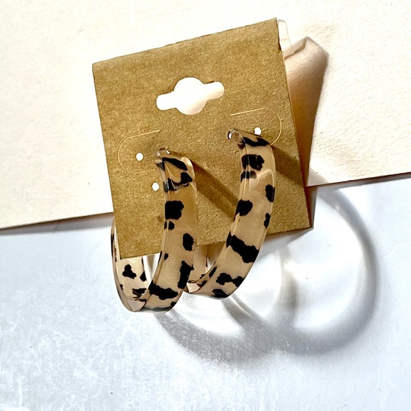 🏷️ tortoiseshell print half circle earrings - Picture 3 of 6